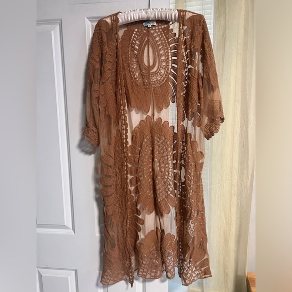 NWOT Rebellion Dusty Orange Bohemian Kimono / Duster - S